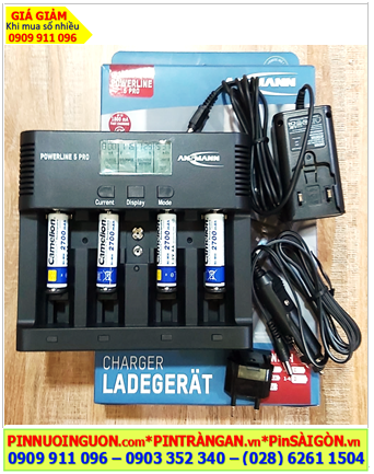 Ansman Powerline 5Pro, Bộ sạc pin Ansman Powerline 5Pro kèm 4 pin sạc Camelion NH-AA2700LBP2 1.2v Lockbox